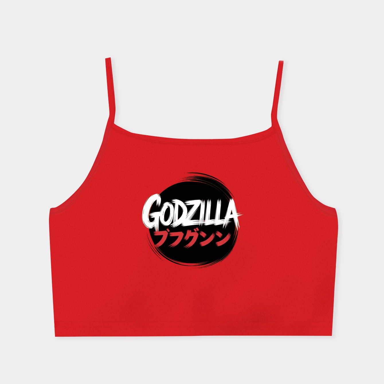 Godzilla Calligraphy Women's  Spaghetti Strap Tank Top
