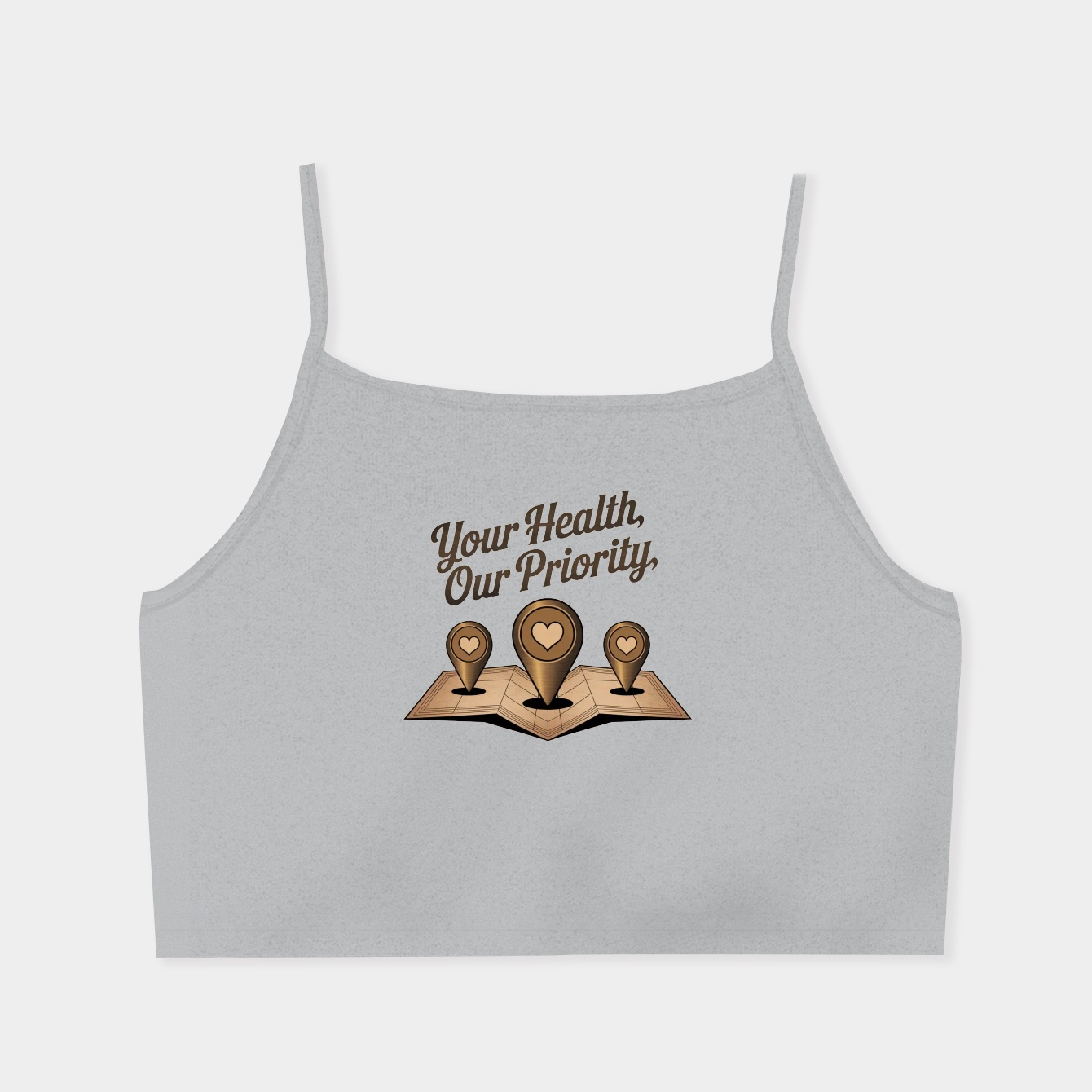 Your Health, Our Priority Map Women's  Spaghetti Strap Tank Top
