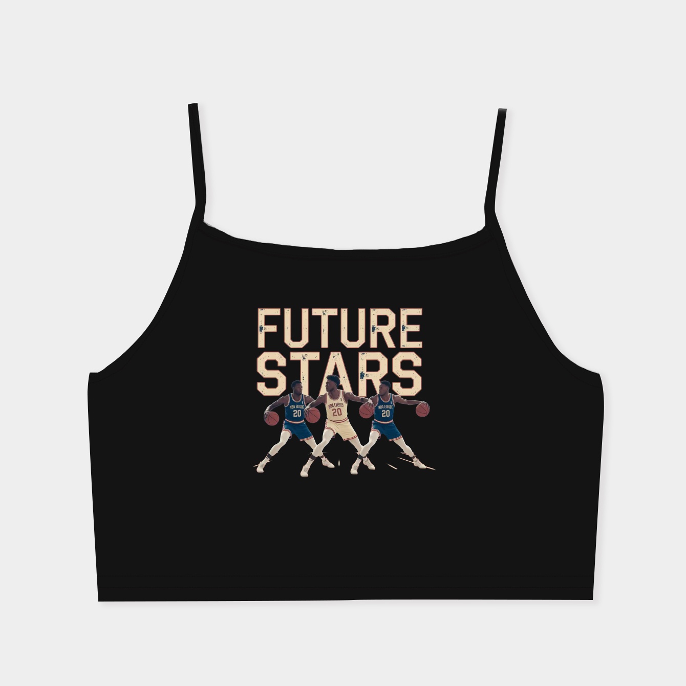 Future Stars Vintage Basketball Trio Women's  Spaghetti Strap Tank Top