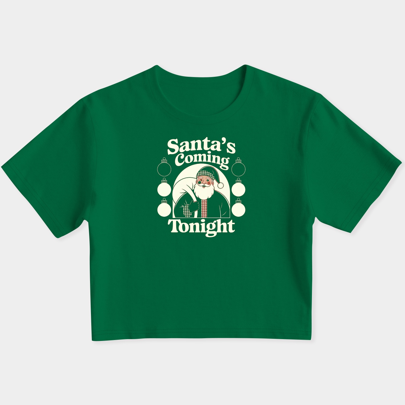 Santa’s Coming Tonight Retro Cheer Women's Slim Fit Baby Tee