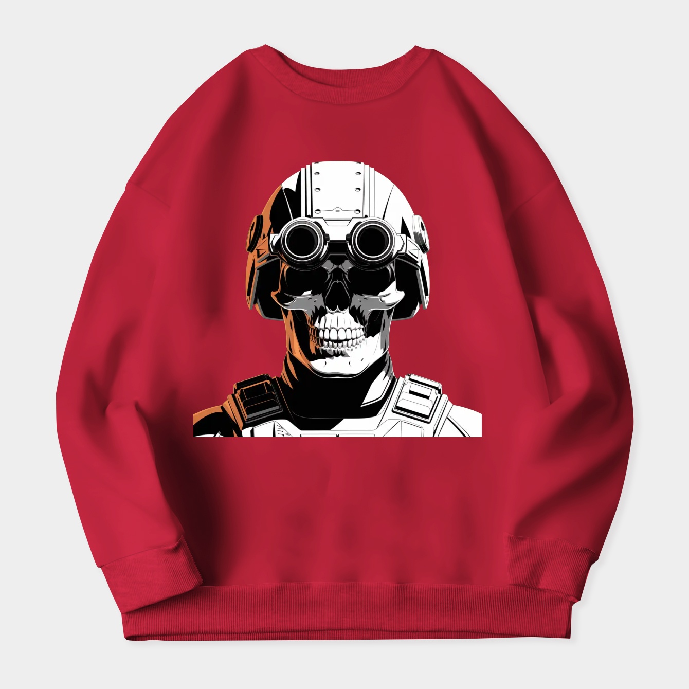 Ghost Skull Tactical Helmet Women's Crewneck Sweatshirt