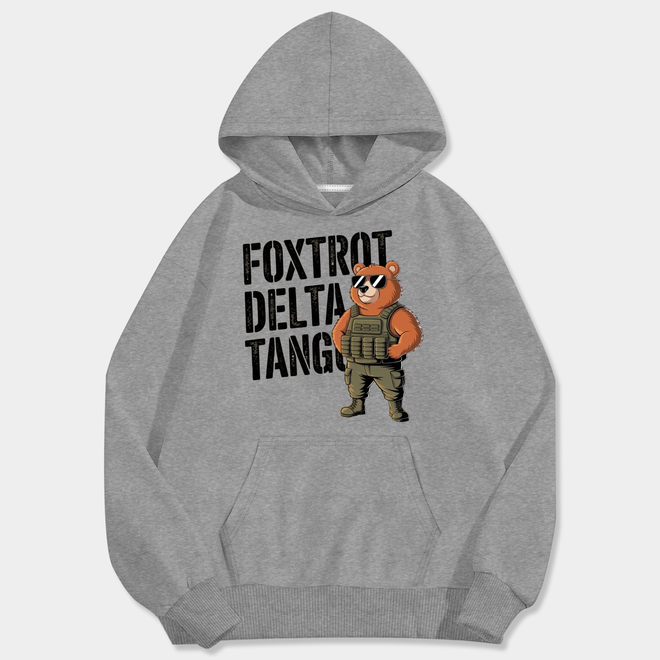 Foxtrot Delta Tango Bear Men's Big & Tall Hoodie