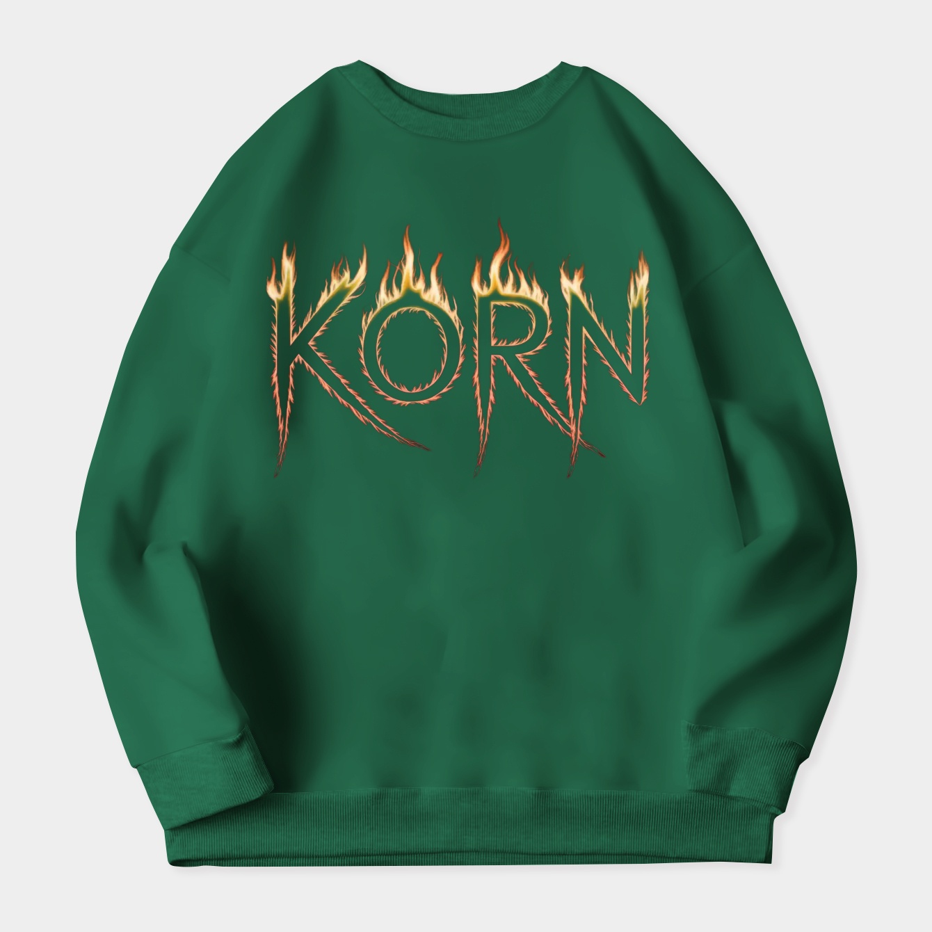 Korn Burning Flame Text Women's Plus Size Sweatshirt