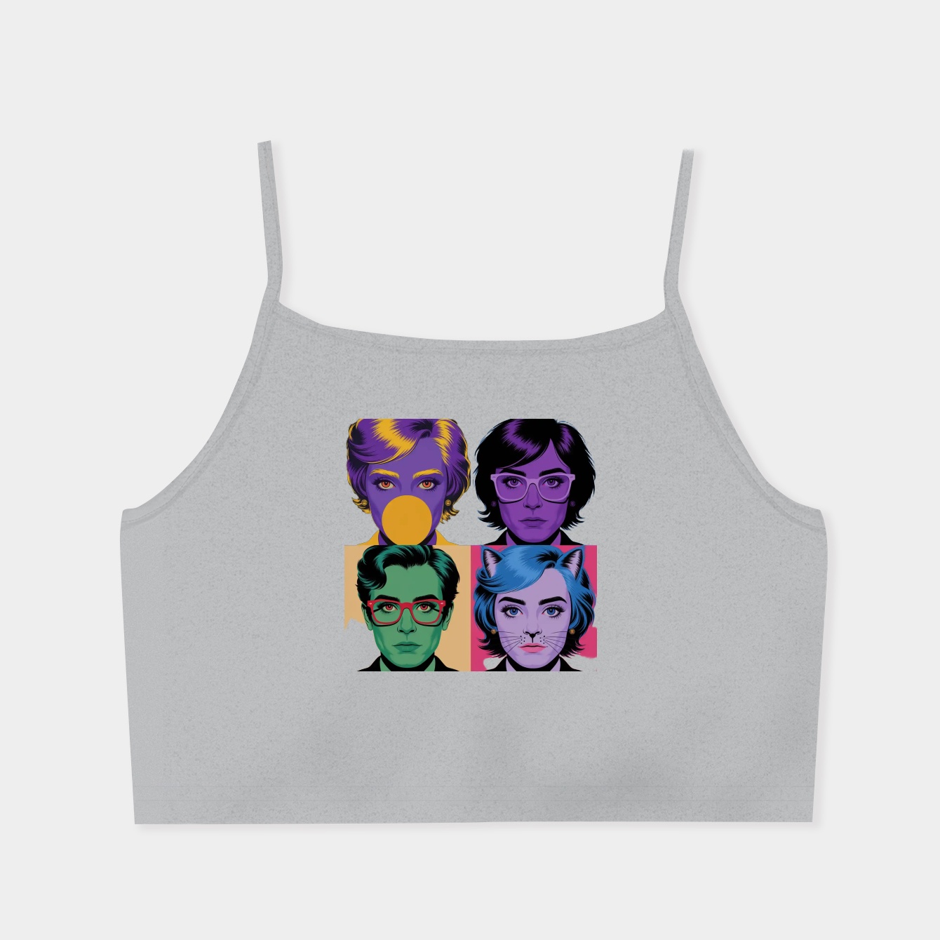 Dandadan Anime Eyes Panel Women's Spaghetti Strap Tank Top