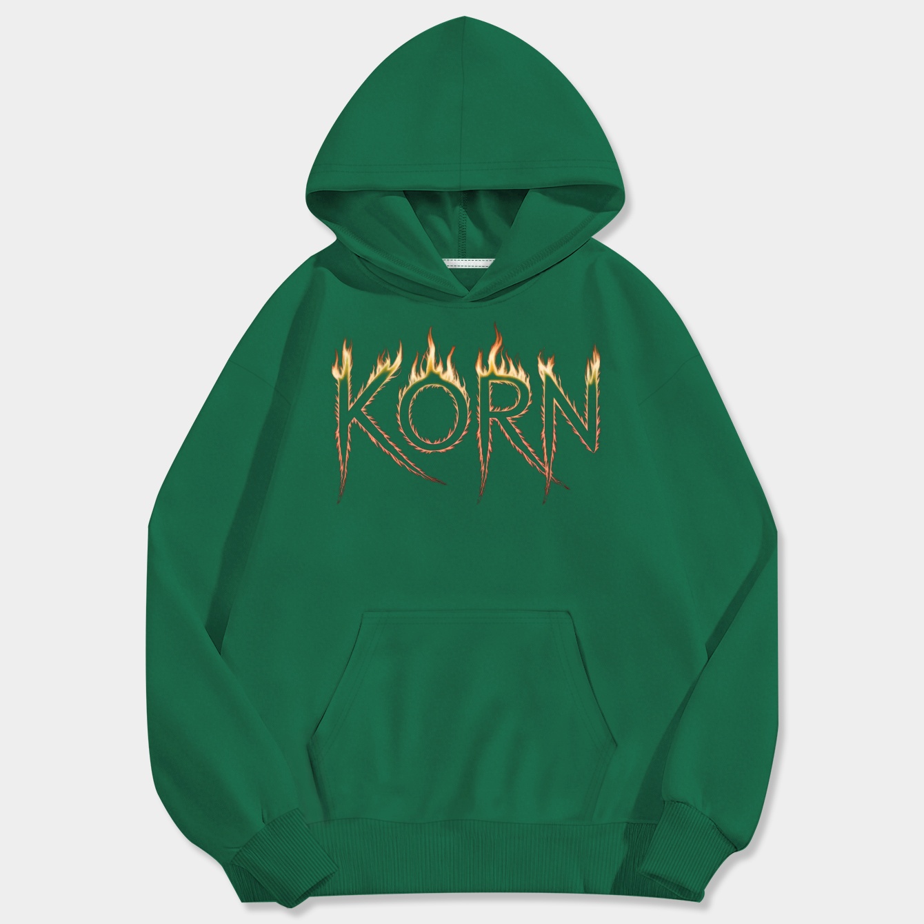Korn Burning Flame Text Men's Big & Tall Hoodie