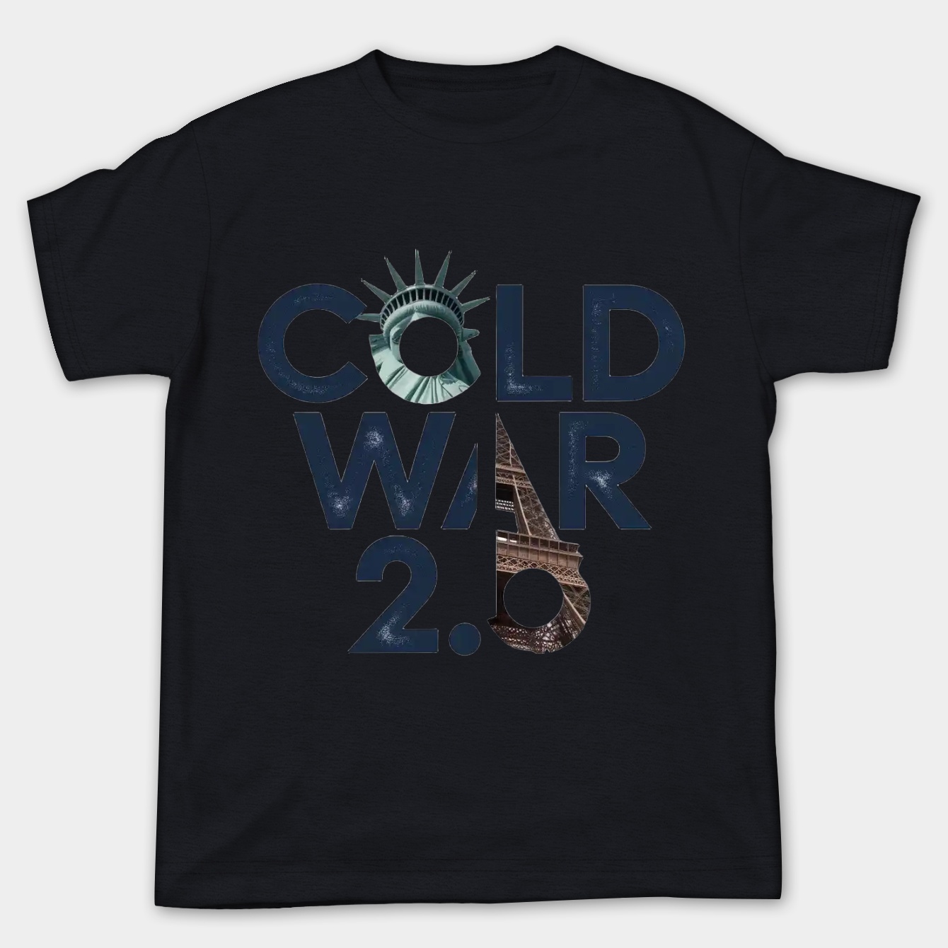 Cold War Rift: Liberty vs Eiffel Women's Plus Size T-shirt