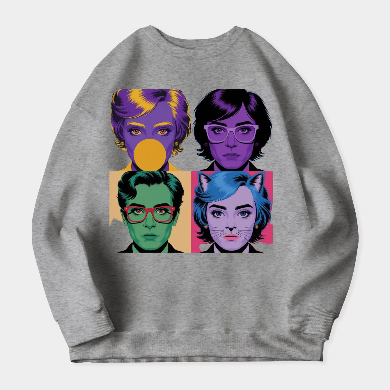 Dandadan Anime Eyes Panel Women's Crewneck Sweatshirt