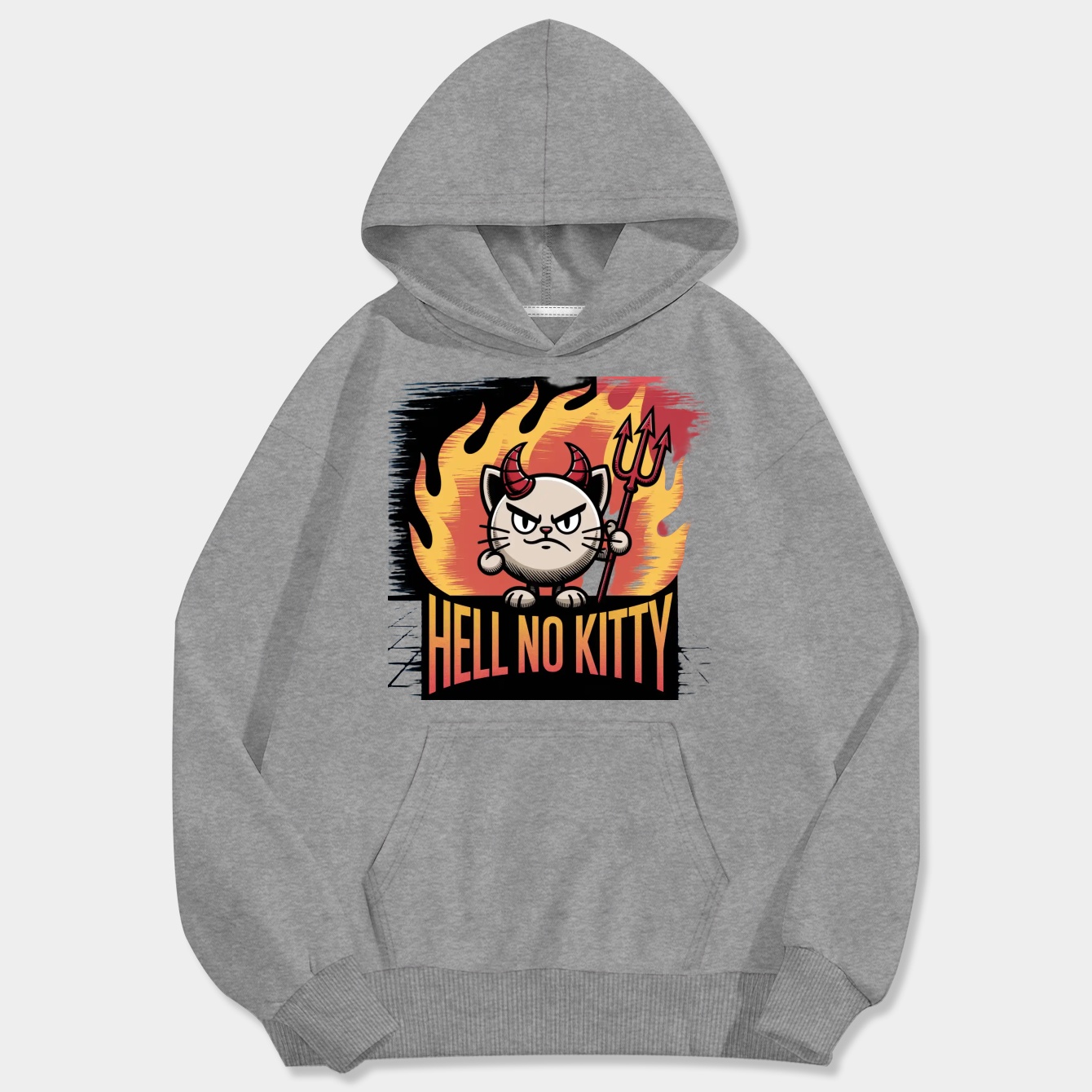 Hell No Kitty Men's Big & Tall Hoodie