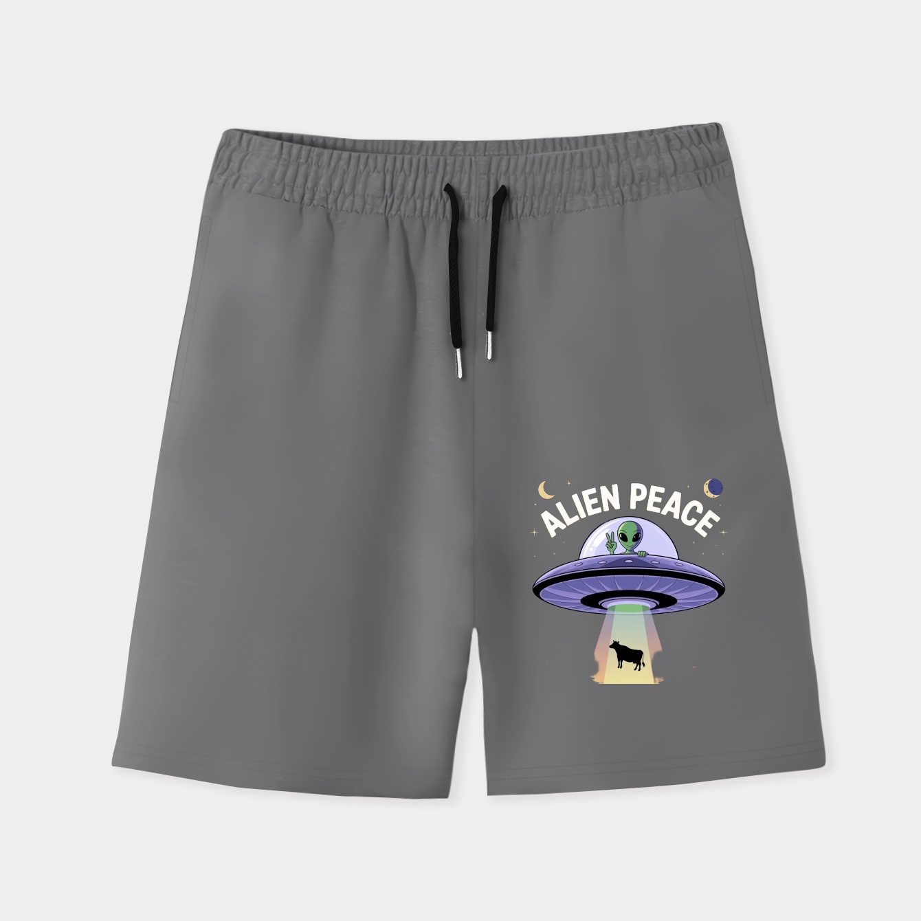 Alien Peace Encounter Men's Quick-Dry Athletic Shorts