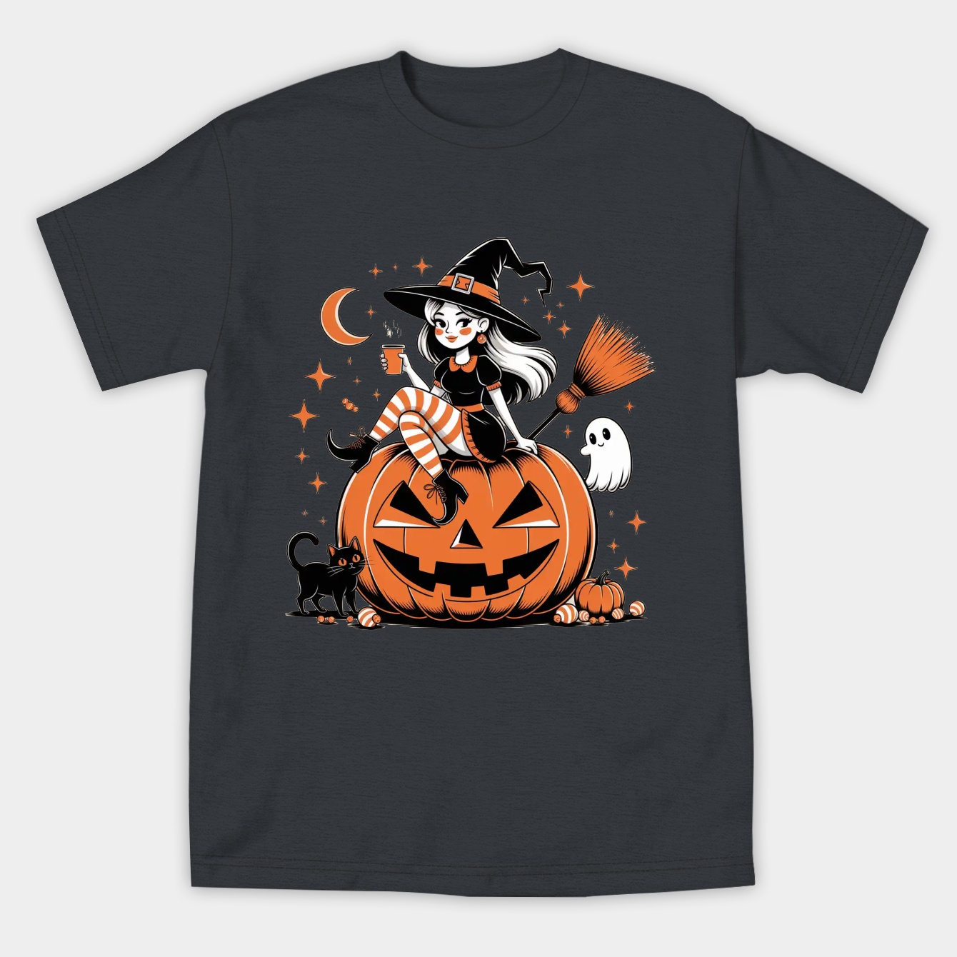 Basic Witch Halloween Vibes Women's Athletic Performance T-Shirt