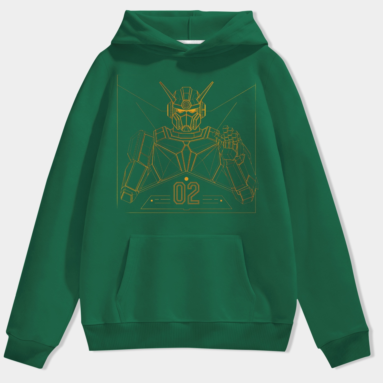 EVA_02 Mecha Linework Design Men's Hoodie