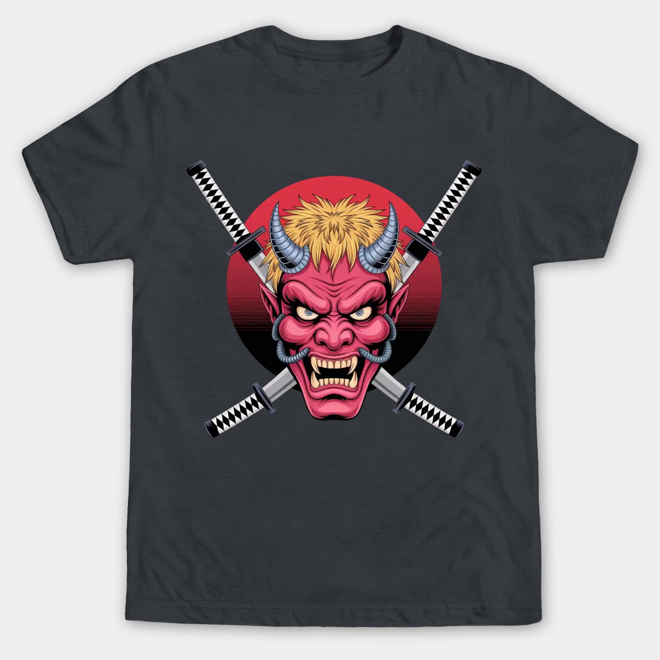 Corazon Onimask Red Moon Men's Big & Tall T-shirt