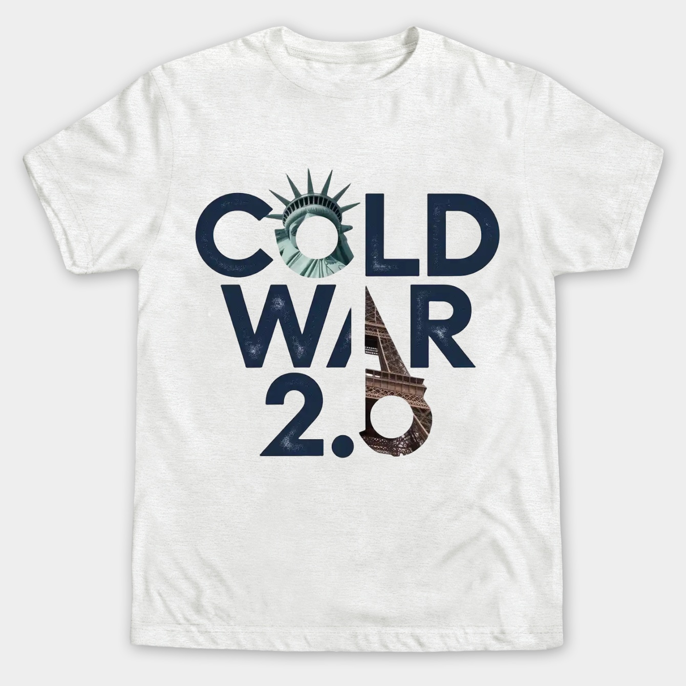 Cold War Rift: Liberty vs Eiffel Men's Big & Tall T-shirt