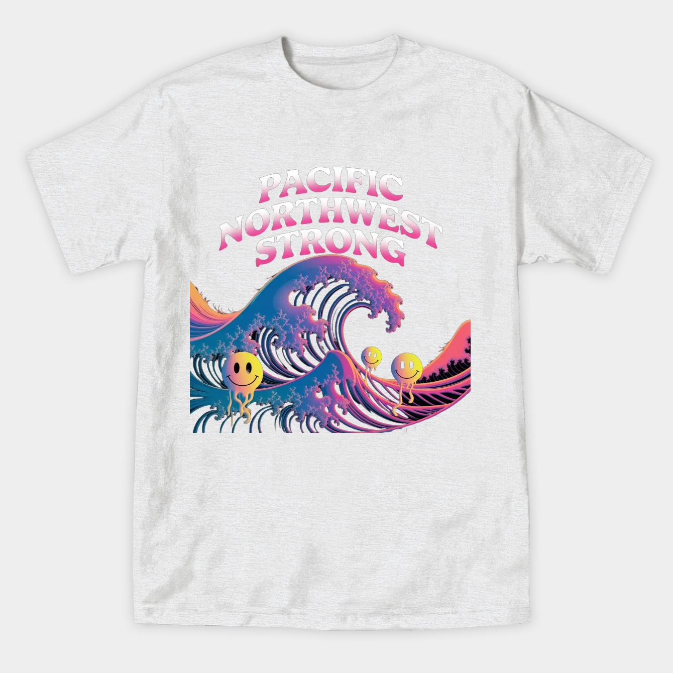 Pacific Northwest Psychedelic Wave Women's Athletic Performance T-Shirt