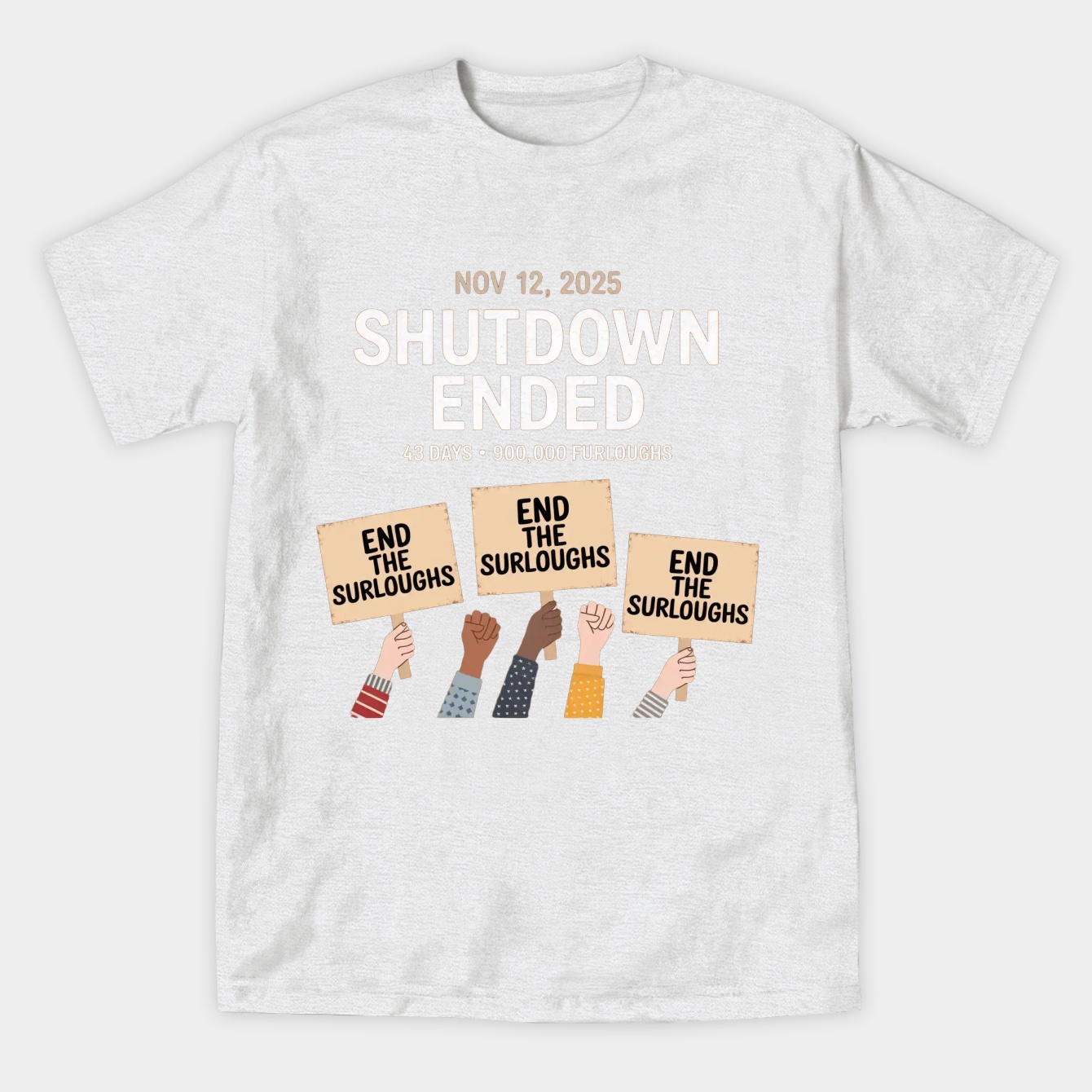 Shutdown Ended: 43 Days Strong Women's Athletic Performance T-Shirt