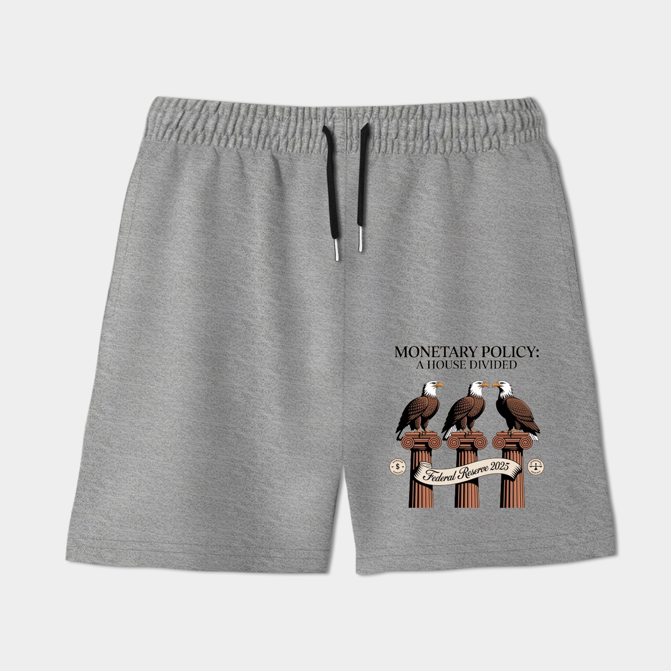 Three eagles, divided, symbolize split monetary policy views.