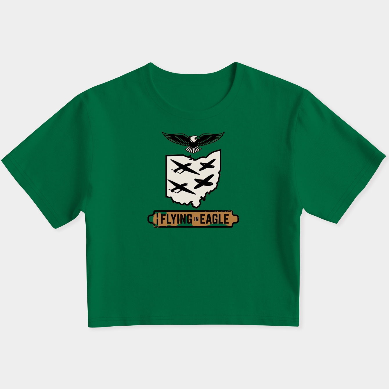 Ohio Defends: Drones and Eagle Women's Slim Fit Baby Tee