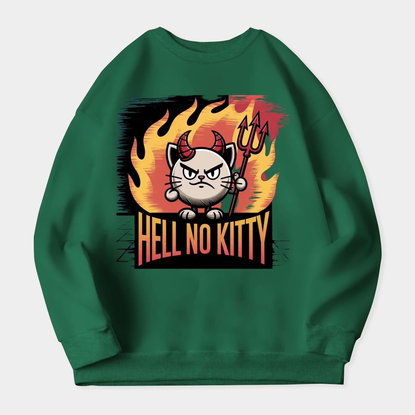 Hell No Kitty Women's Crewneck Sweatshirt