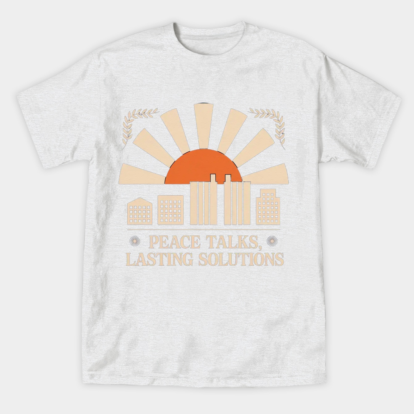 Peace Talks Over Doha Sunrise Women's Athletic Performance T-Shirt