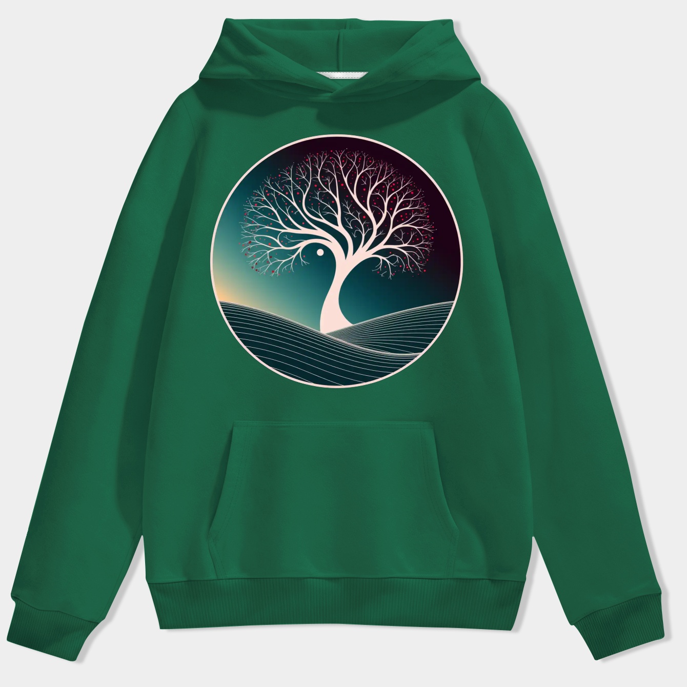 Winter Night Tree Landscape Men's Hoodie