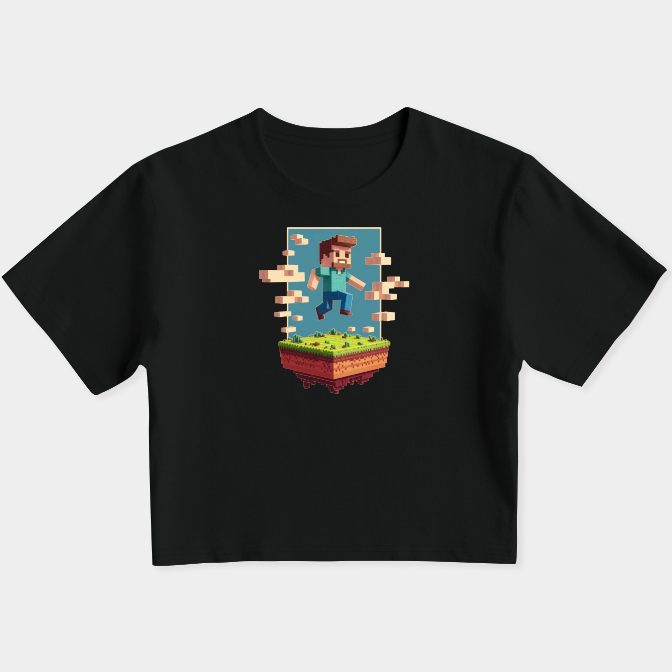 minecraft pixel adventure world Women's Slim Fit Baby Tee