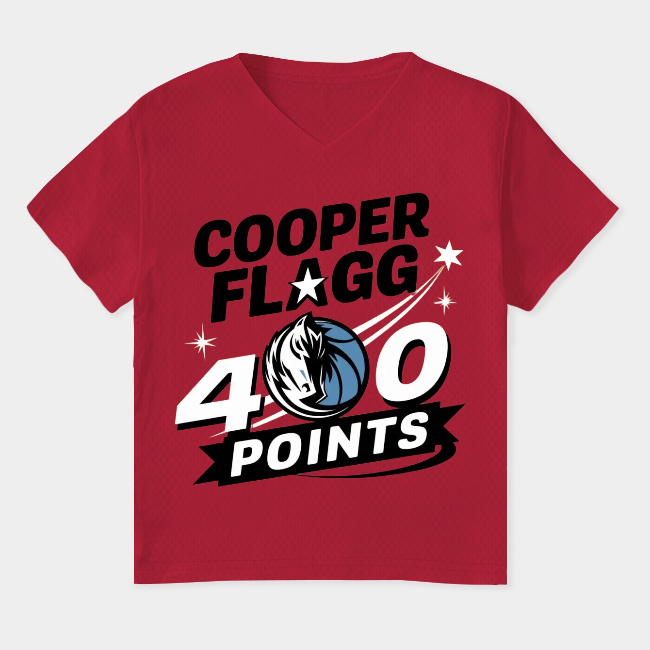 Cooper Flagg 40-Point Star Women's Plus Size V-Neck T-Shirt