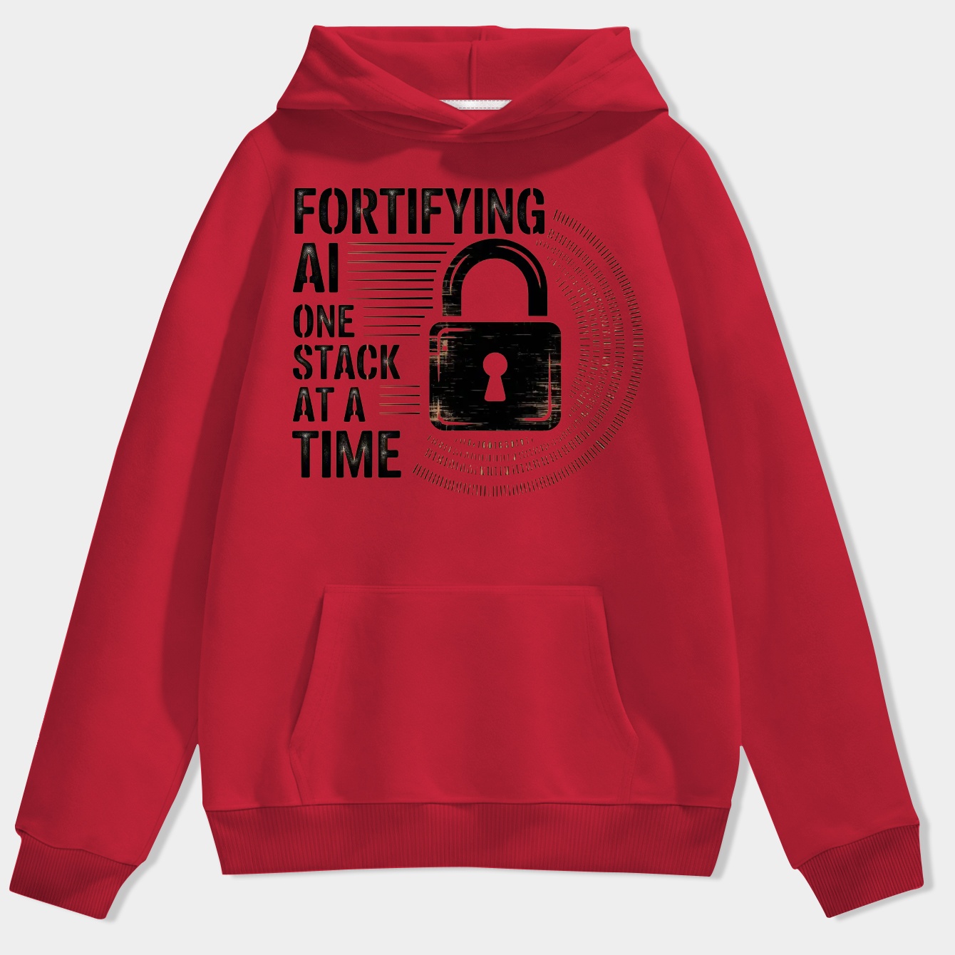 Fortifying AI Padlock Binary Shield Men's Hoodie