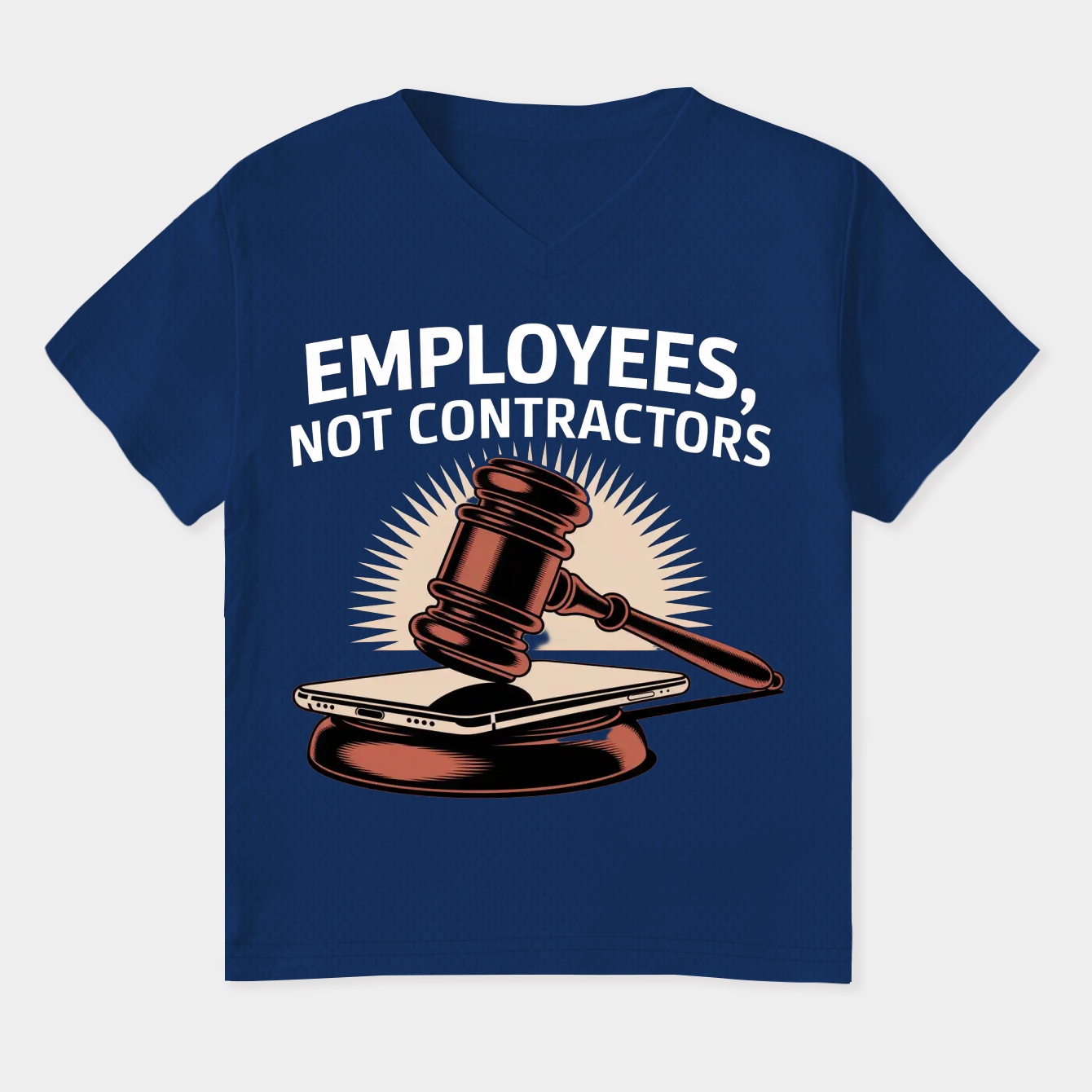 Employees Not Contractors Statement Women's Plus Size V-Neck T-Shirt