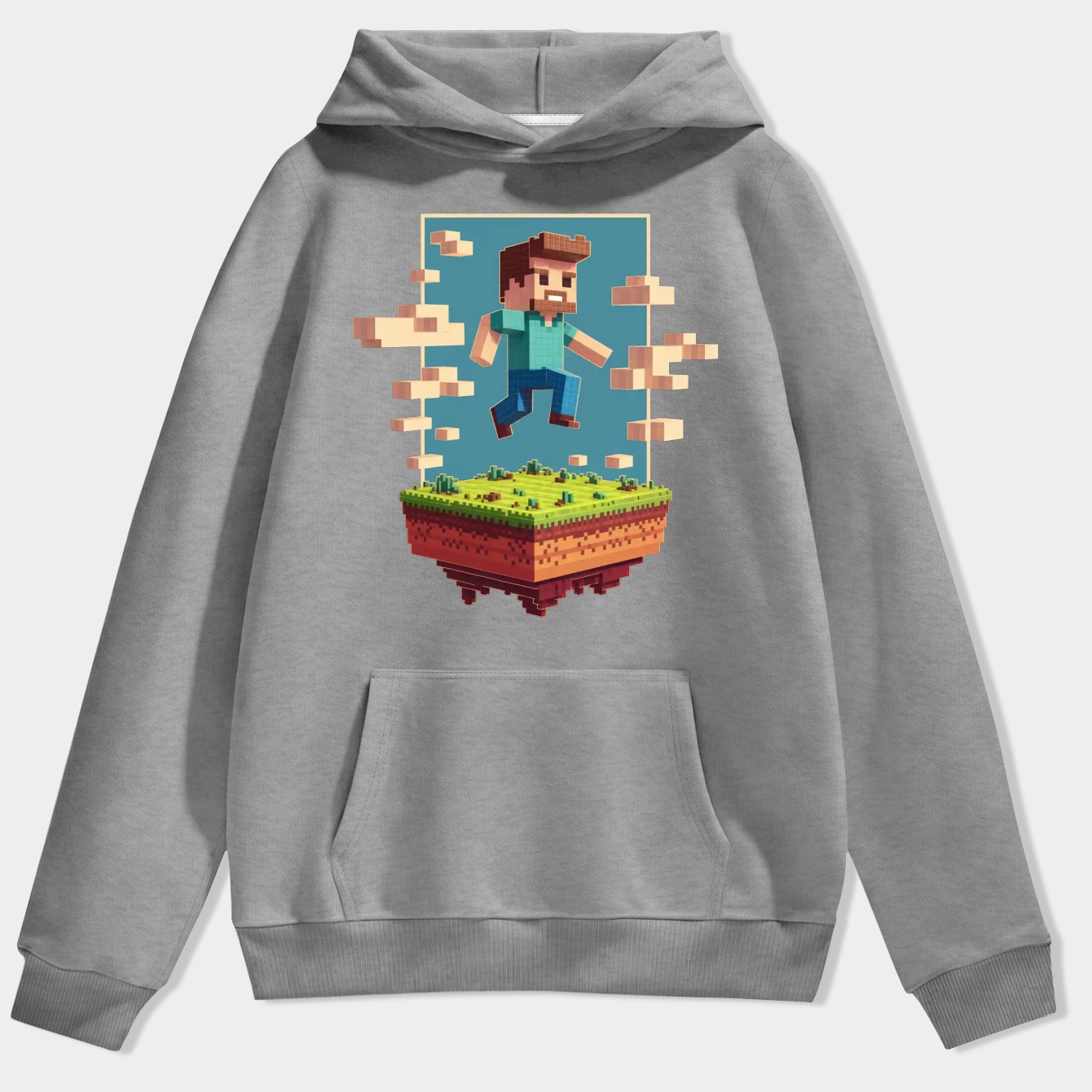 minecraft pixel adventure world Men's Hoodie