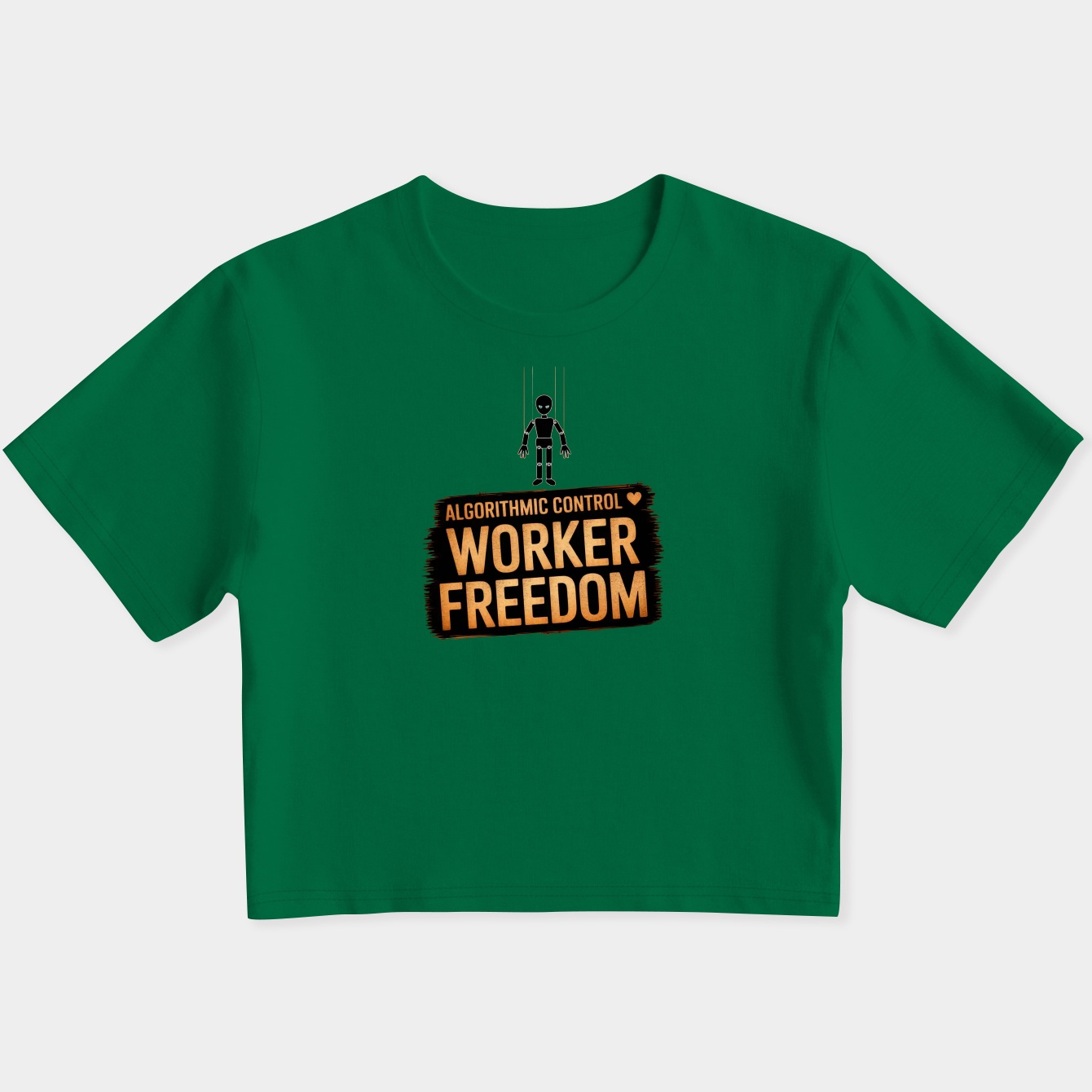 Puppet Strings vs Worker Freedom Women's Slim Fit Baby Tee