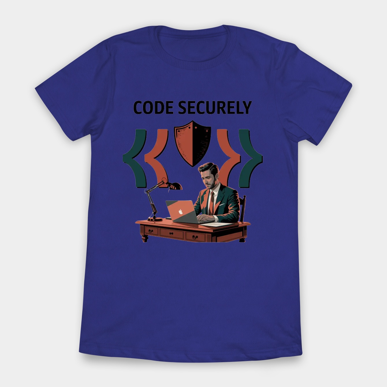 Code Securely: Retro Developer Shield Women's T-Shirt