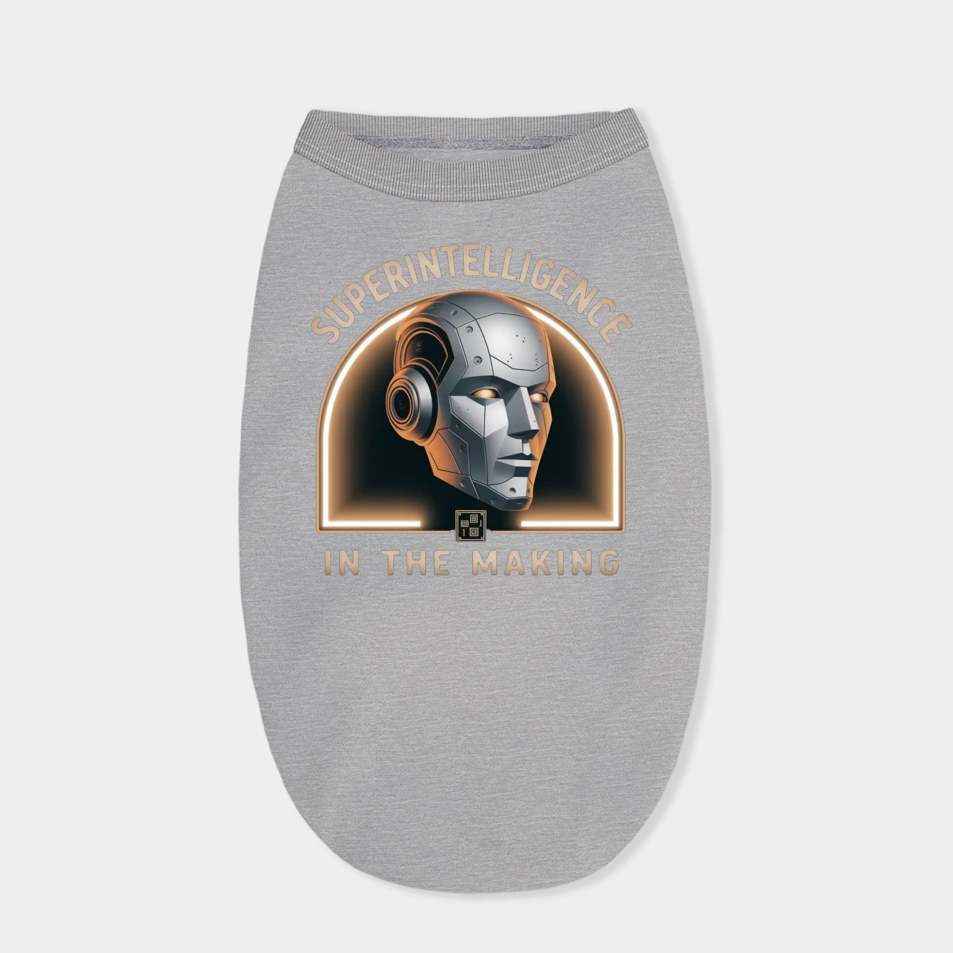 Superintelligence Retro Robot Head Dog Shirt