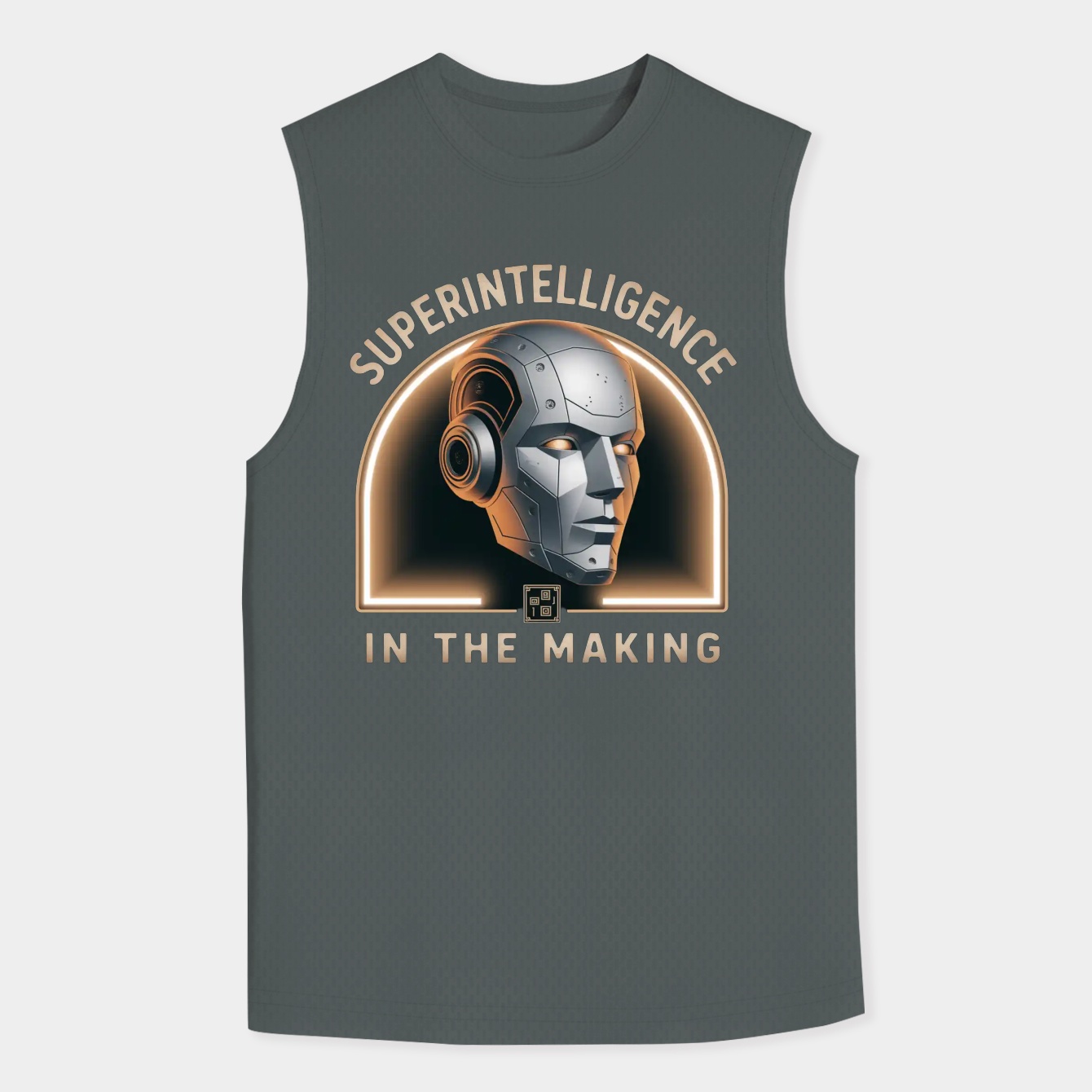 Superintelligence Retro Robot Head Men's Big & Tall Tank Top