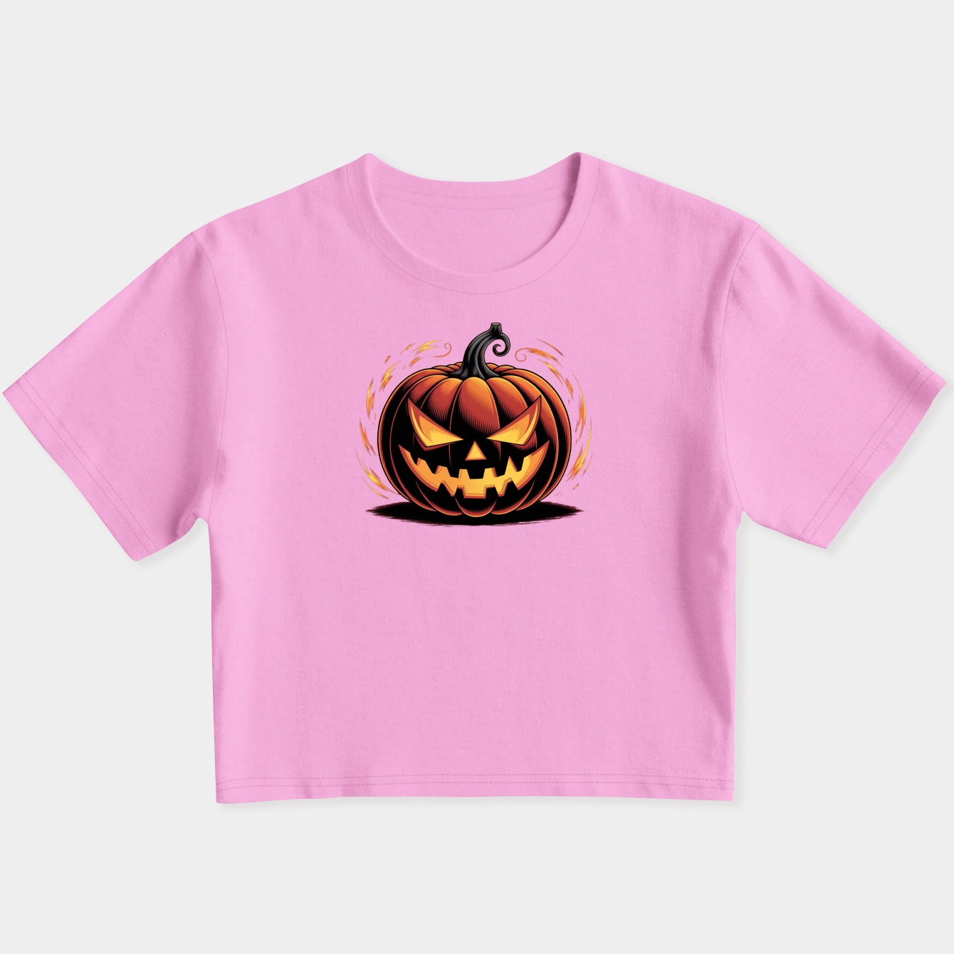 Fiery Evil Jack O' Lantern Women's Slim Fit Baby Tee