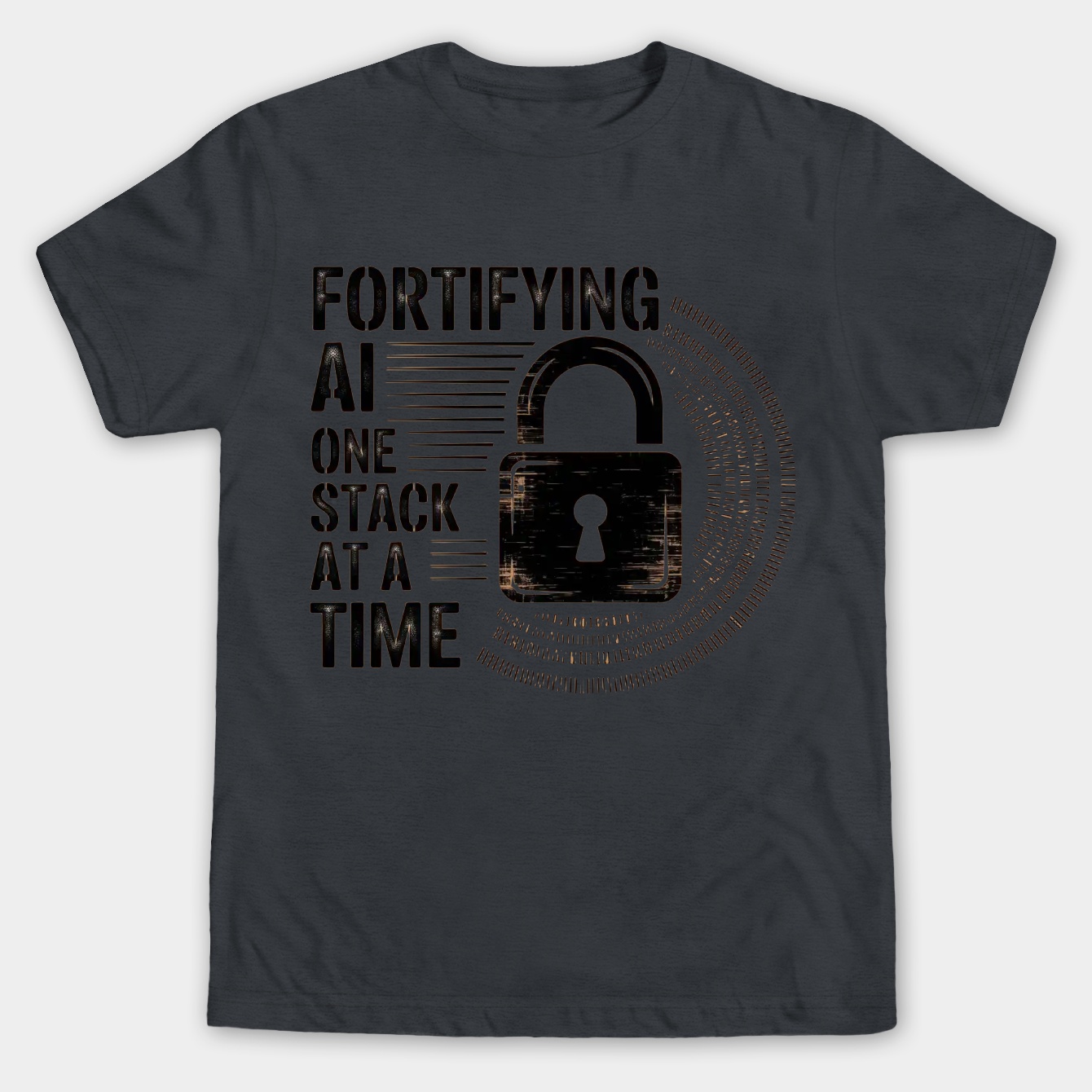 Fortifying AI Padlock Binary Shield Men's Big & Tall T-shirt