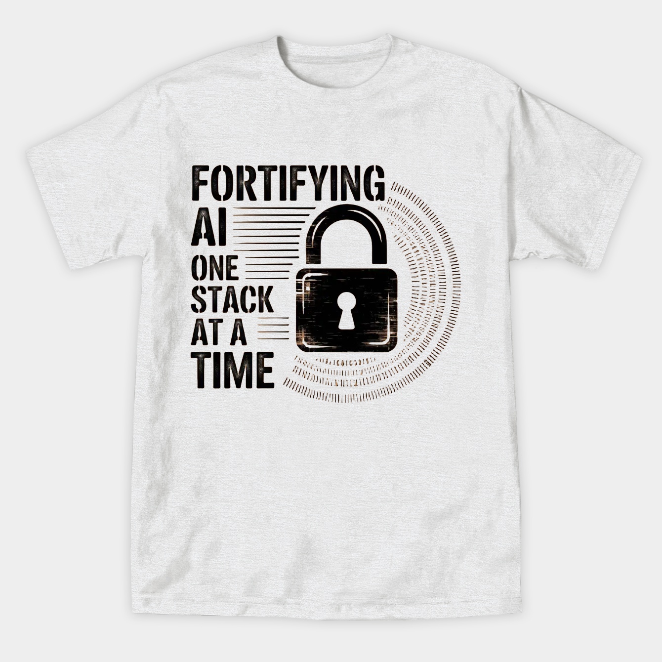Fortifying AI Padlock Binary Shield Women's Athletic Performance T-Shirt