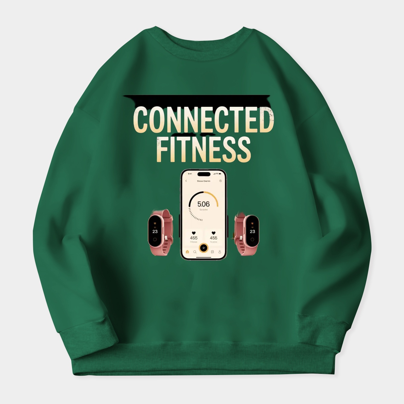 A mobile app and trackers display fitness metrics with style.