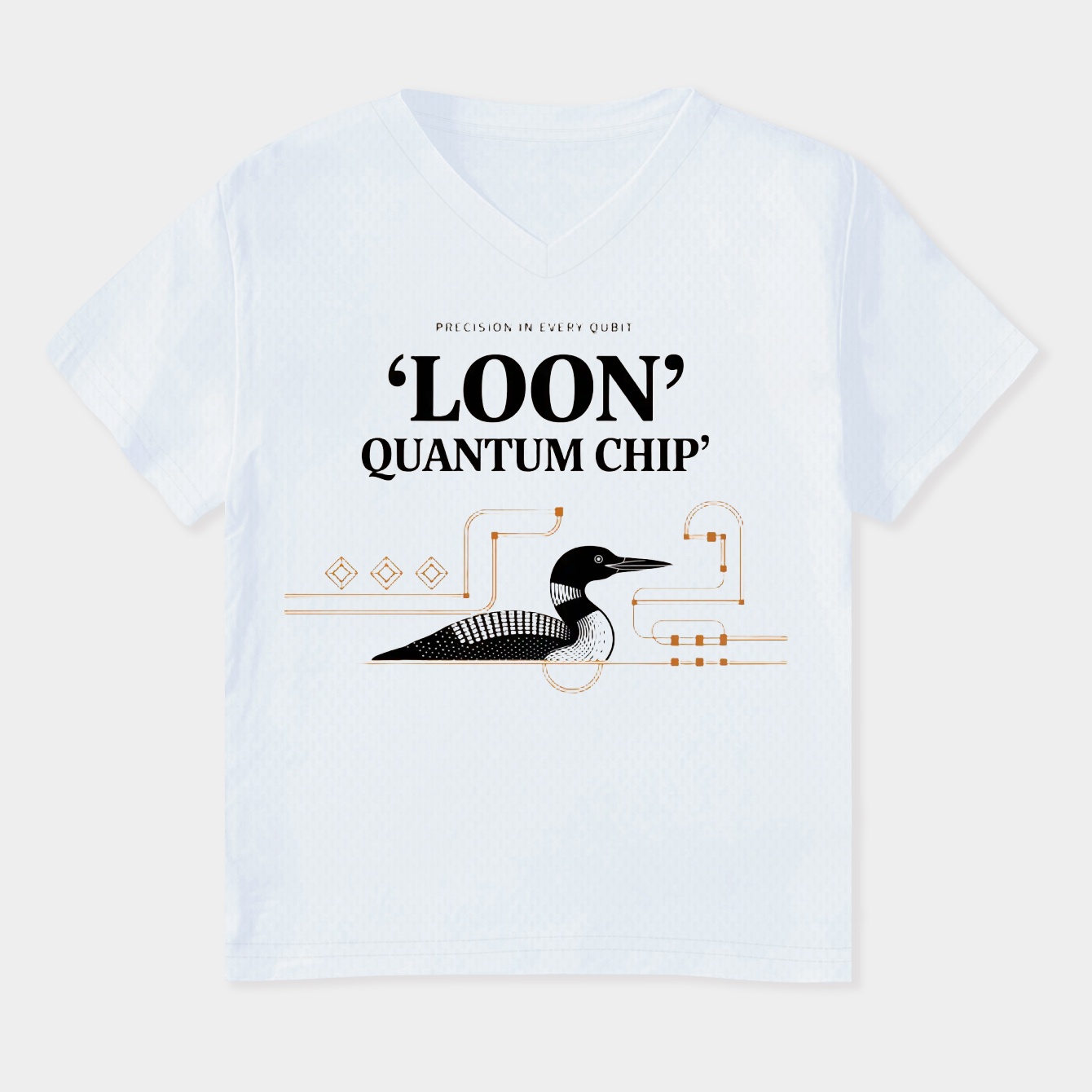 Loon Quantum Chip Vintage Typography Women's Plus Size V-Neck T-Shirt