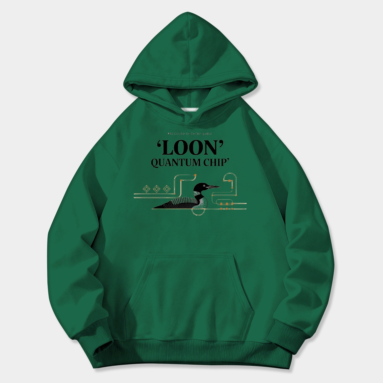 Loon Quantum Chip Vintage Typography Women's Plus Size Hoodie