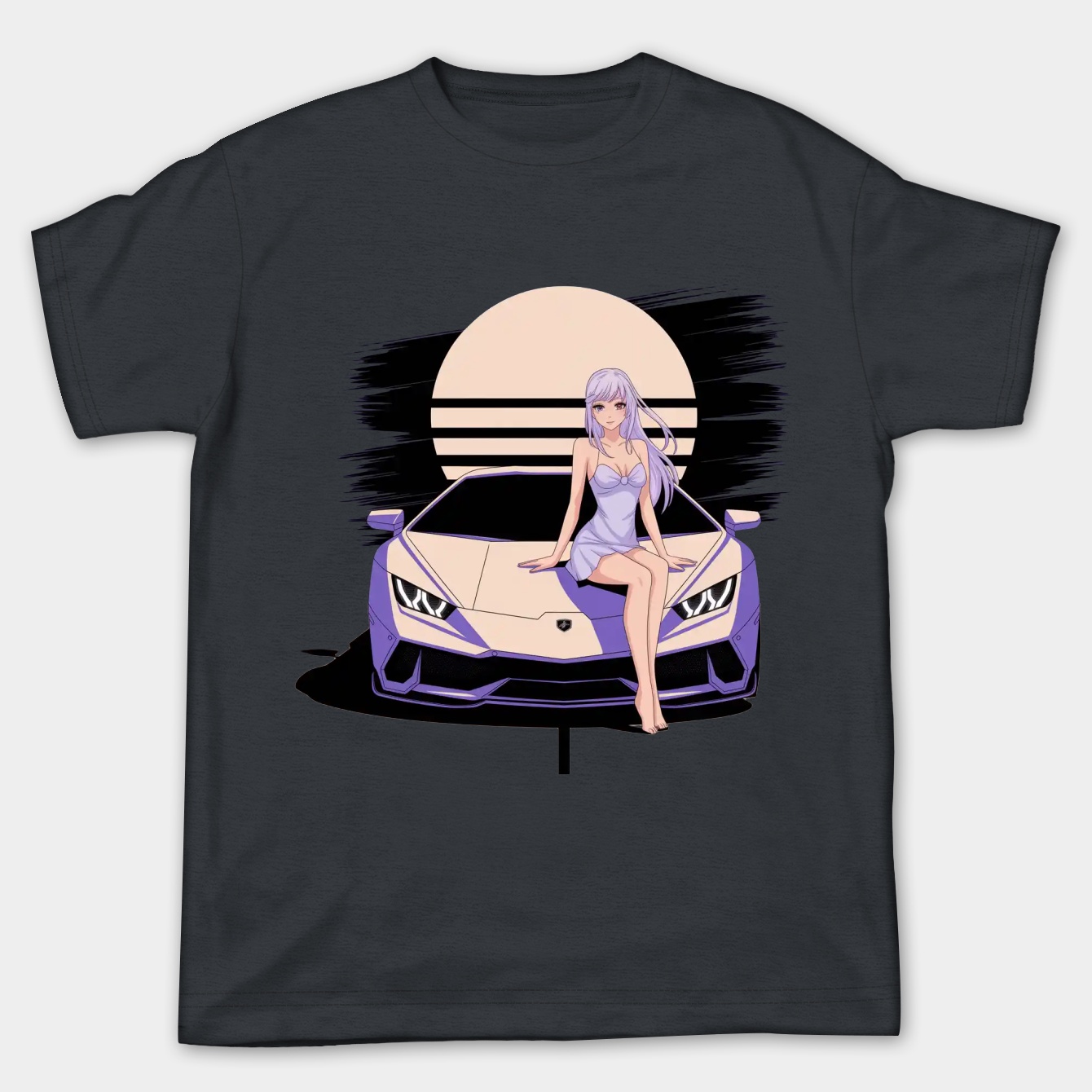 Black and White Waifu Ferrari