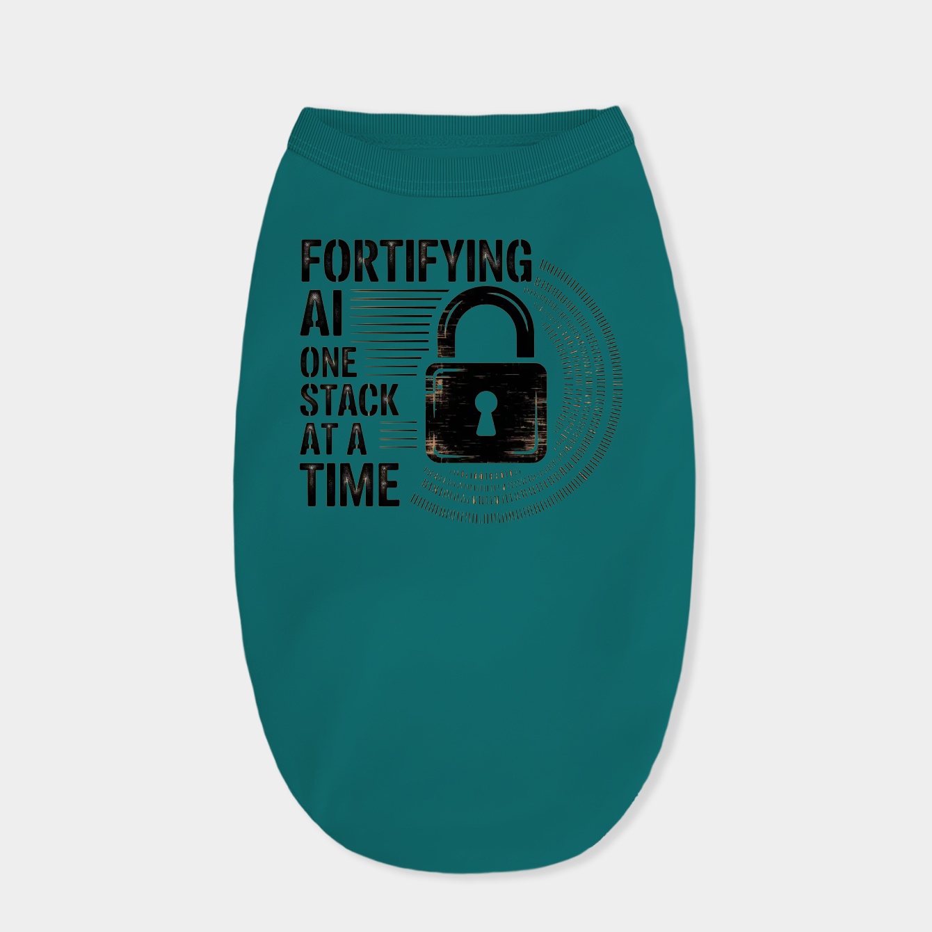 Fortifying AI Padlock Binary Shield Dog Shirt