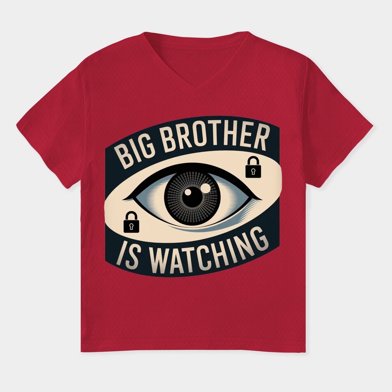 Binary Eye Surveillance Warning Women's Plus Size V-Neck T-Shirt