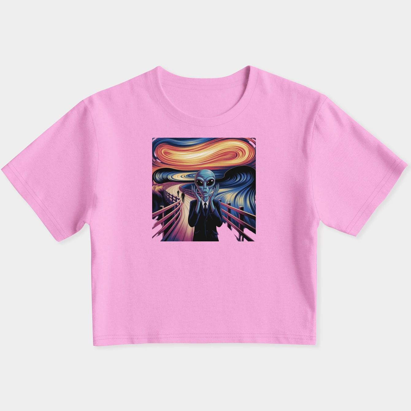 The Scream alien Women's Slim Fit Baby Tee