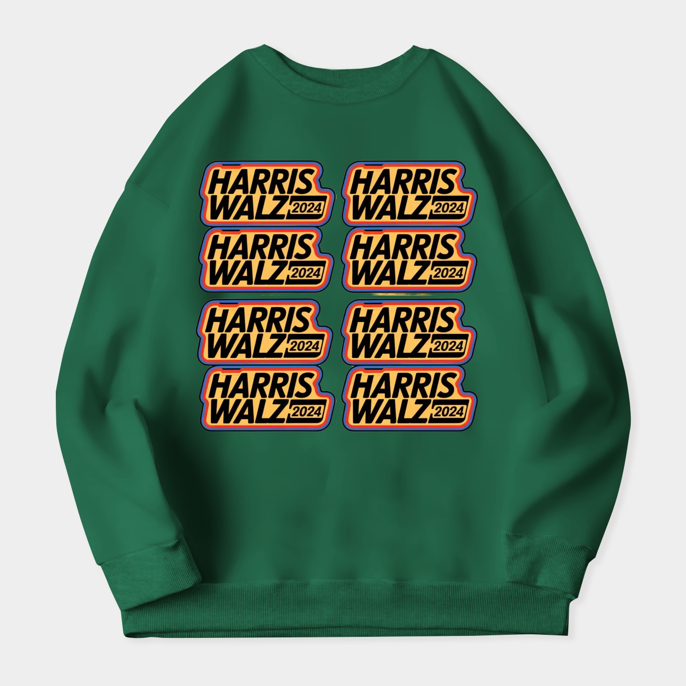 HARRIS WALZ 2024 fun repeating reflecting design Women's Crewneck Sweatshirt