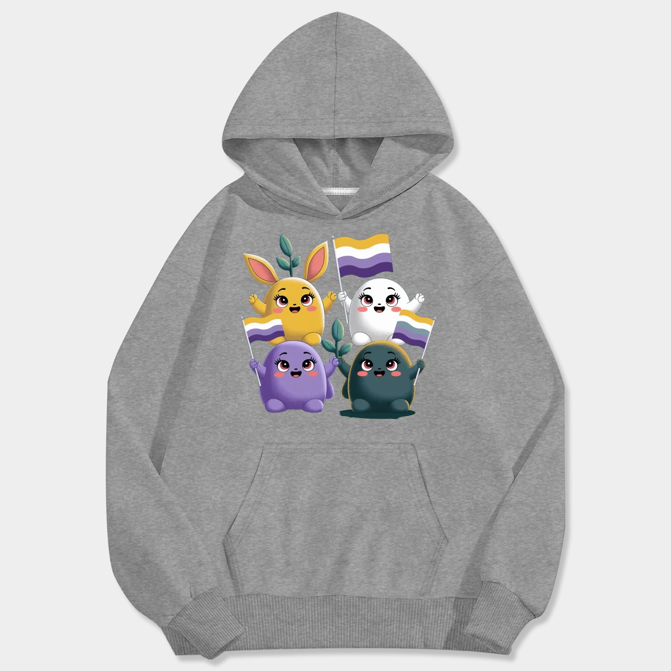 Pride Pikmin Nonbinary Men's Big & Tall Hoodie