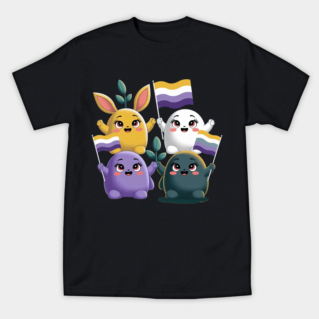 Pride Pikmin Nonbinary Women's Athletic Performance T-Shirt