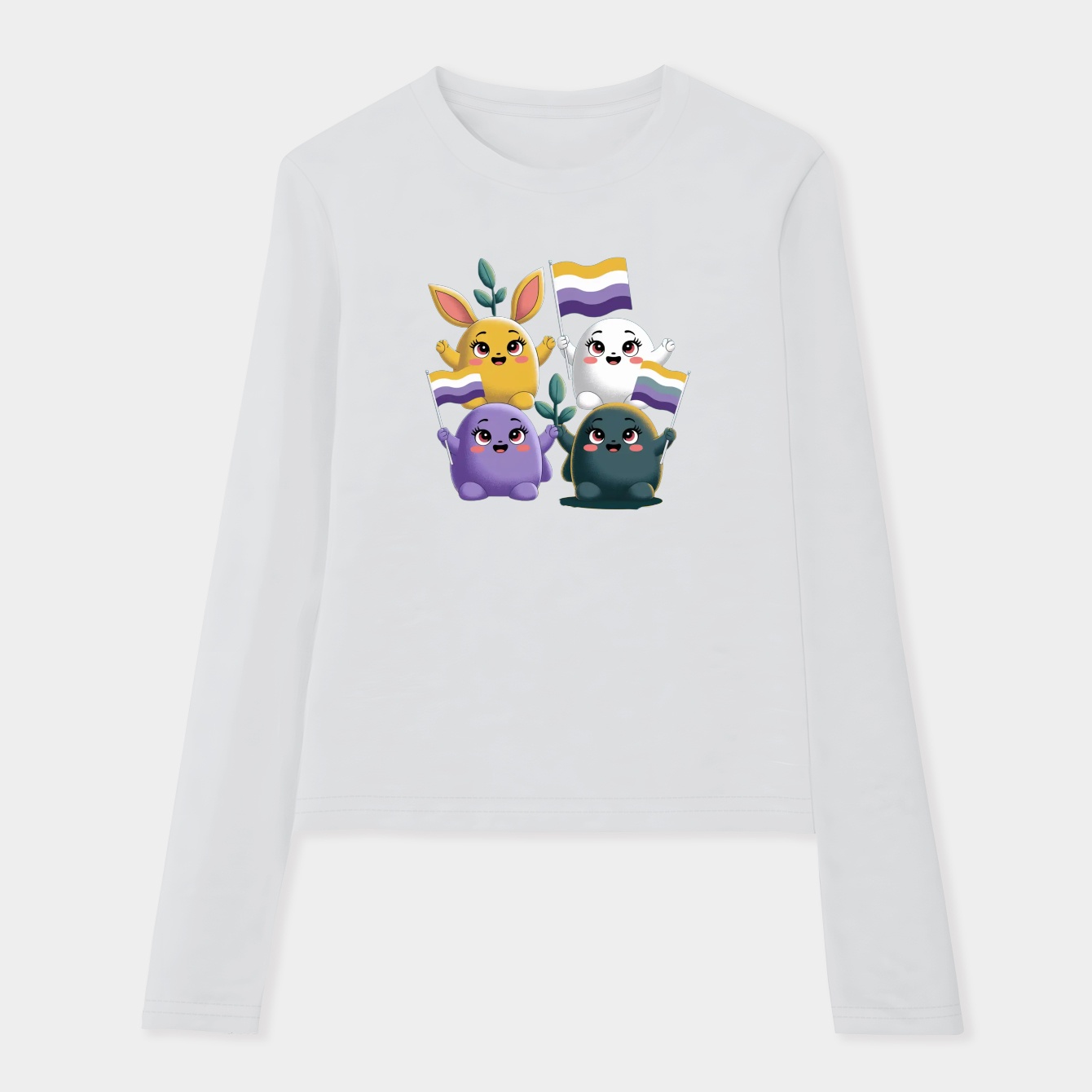 Pride Pikmin Nonbinary Women's Soft Long Sleeve T-Shirt