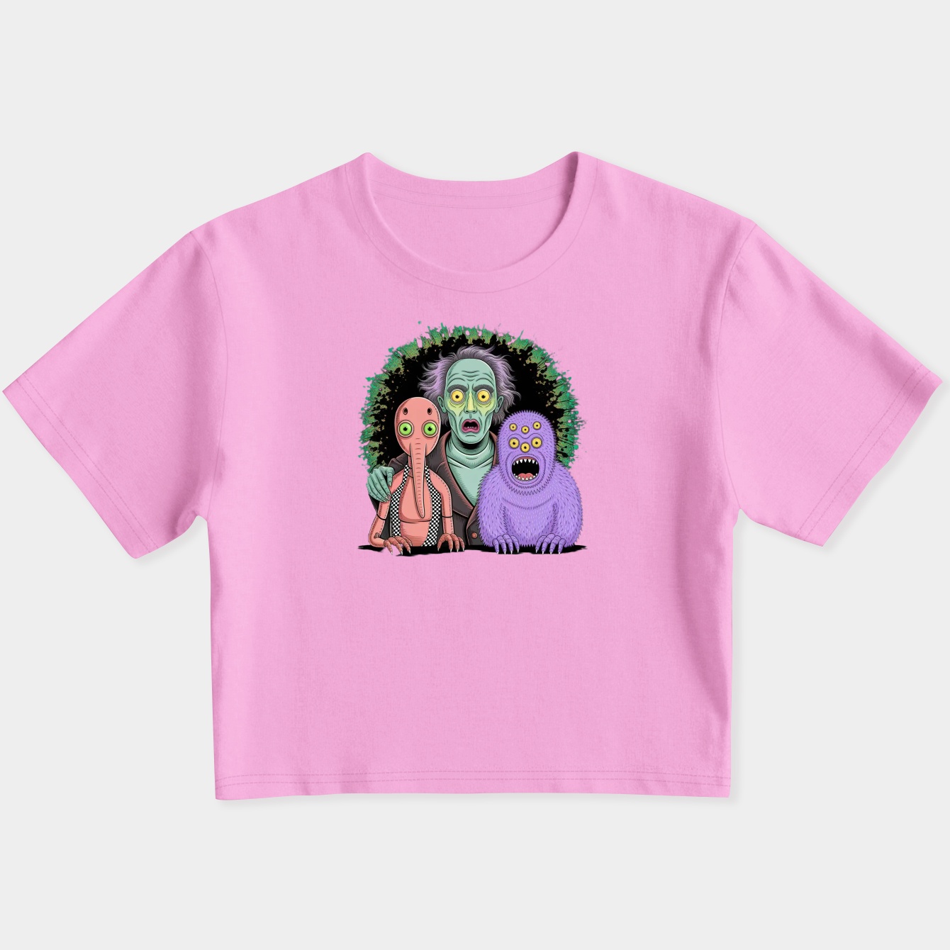 Ghost Monsters Women's Slim Fit Baby Tee