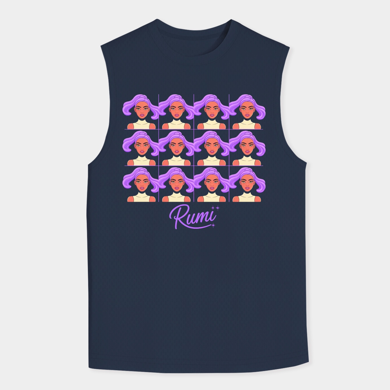 KPop Demon Hunters Huntrix Rumi Expressions Men's Big & Tall Tank Top