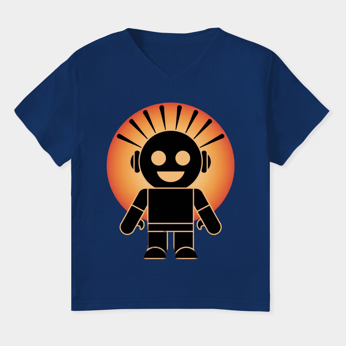 Alien Smiling Cartoon Figure Women's Plus Size V-Neck T-Shirt